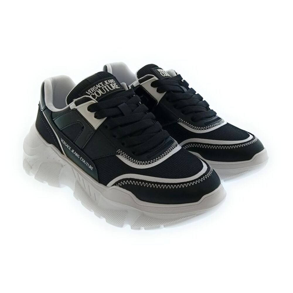 Versace Jeans Couture Women's Black and White Chunky Lace-Up Sneakers